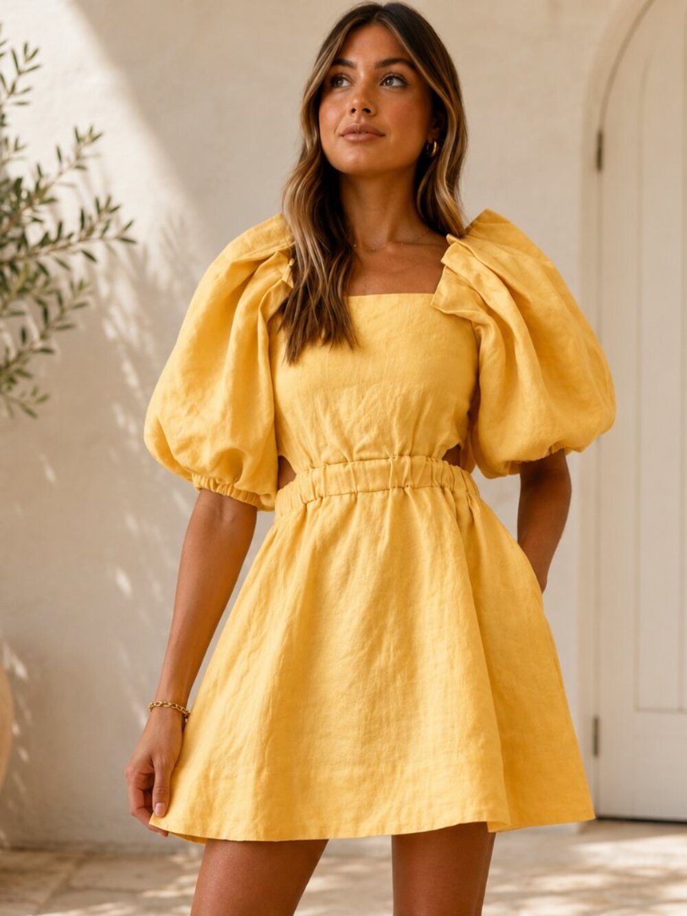 NWT Sovere Noble Mini Dress in Buttercup Sz M